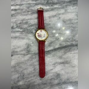Vintage Xanadu Christmas Red Leather Women's Watch